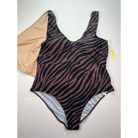 NEW Summersalt The Wrap 1 Piece Side Tie Swim Bathing Suit Zebra Plus Size 22 - Picture 5 of 13